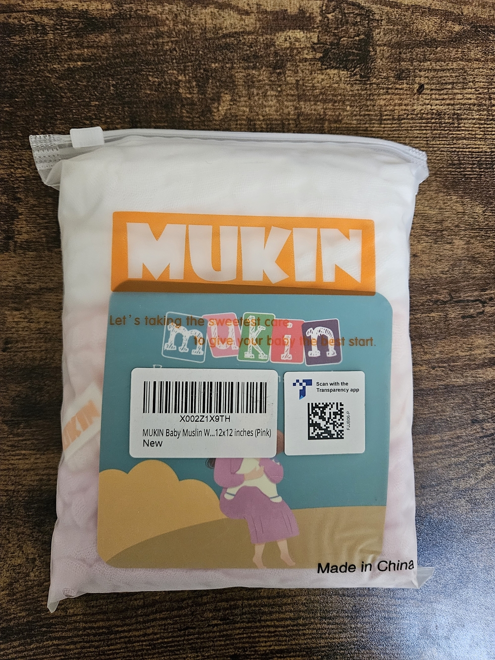 MUKIN Baby Muslin Cloths - Pink Ombre (6 Ct)